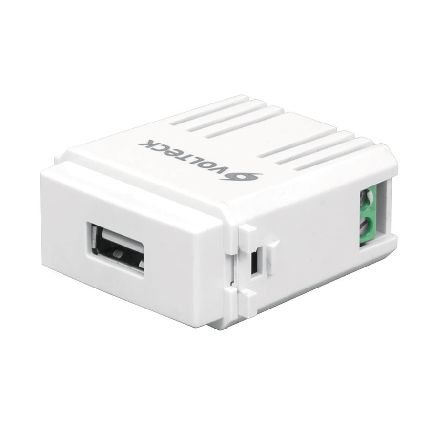 Módulo puerto USB, línea Italiana, color blanco, Volteck Caja con 3, 48109