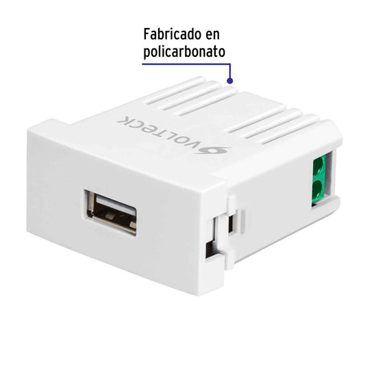 Cargador USB a la pared, 2.1A, línea Oslo, color blanco Caja con 3, 46086