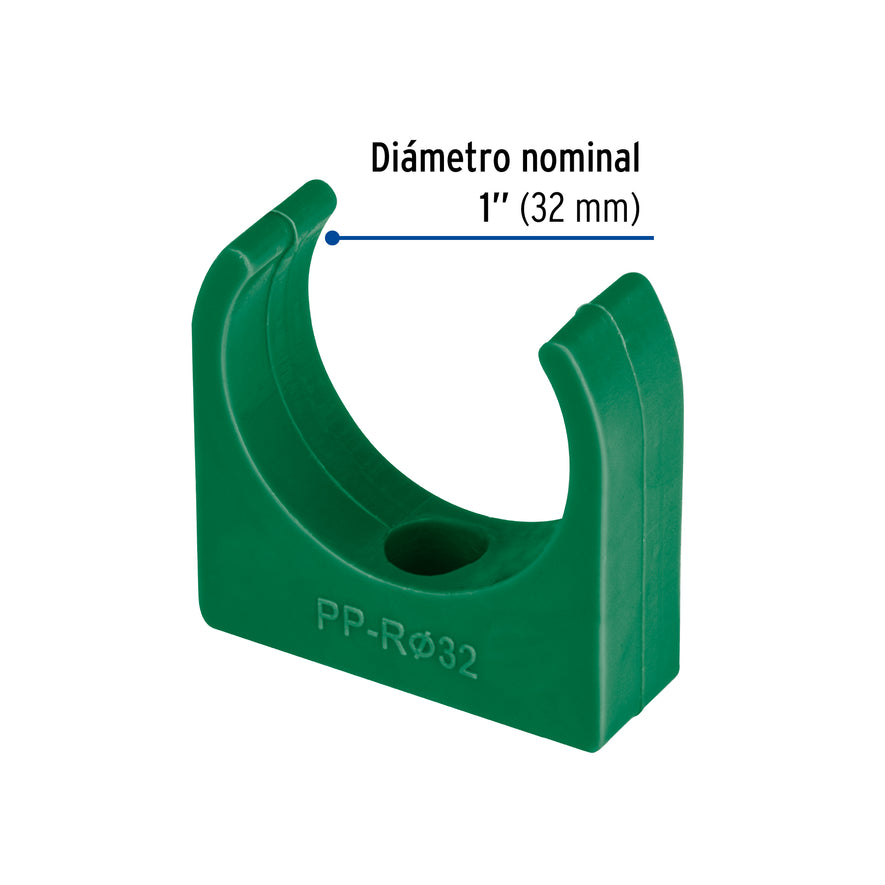 Abrazadera PPR, 1', tipo U, Foset Caja con 20, 46797