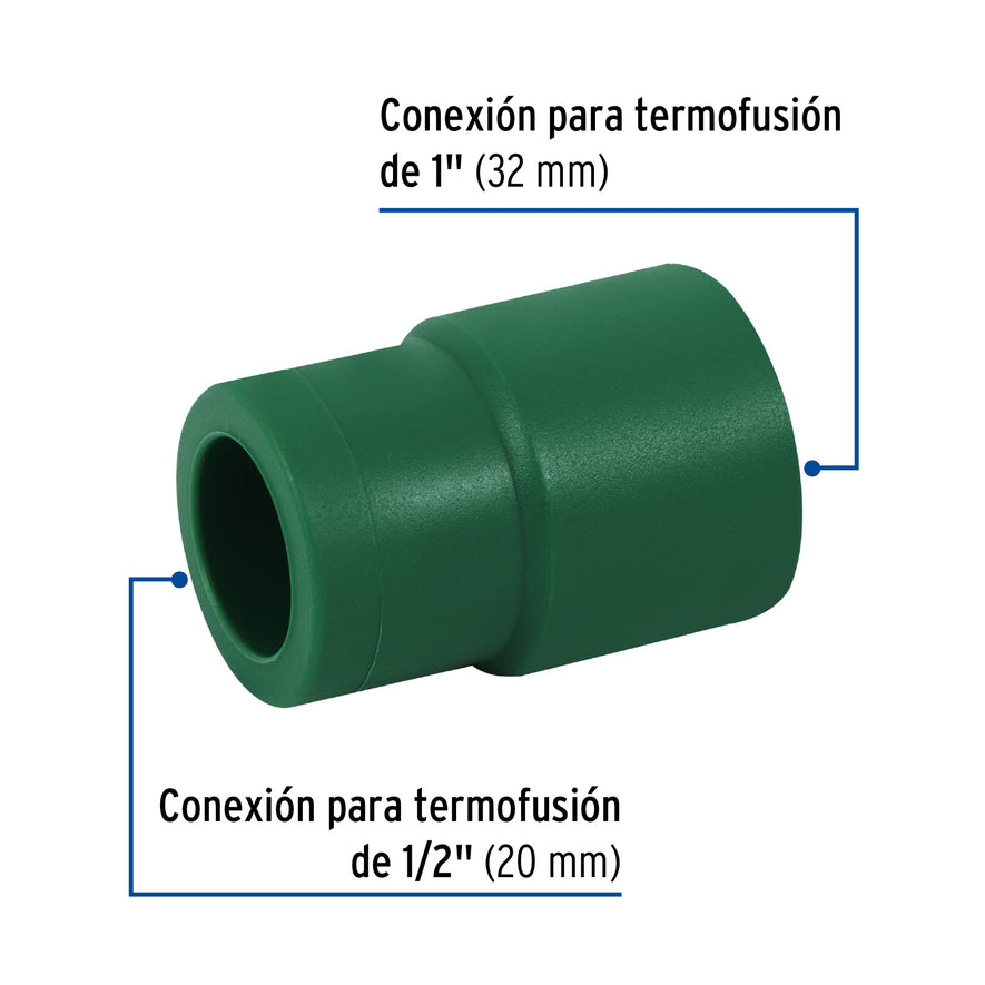 Reducción de PPR 1' x 1/2', Foset Caja con 10, 49823