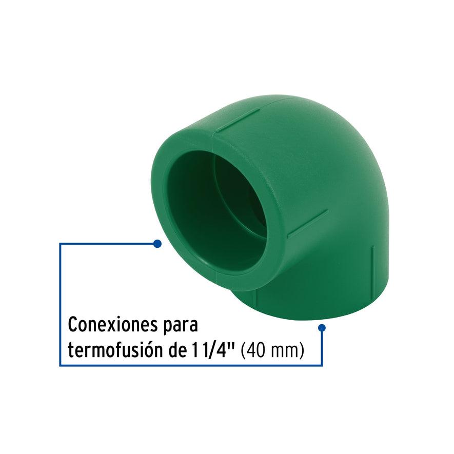 Codo 90° PPR, 1-1/4', Foset Caja con 4, 45459