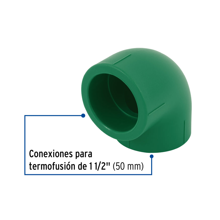 Codo 90° PPR, 1-1/2', Foset Caja con 4, 45460
