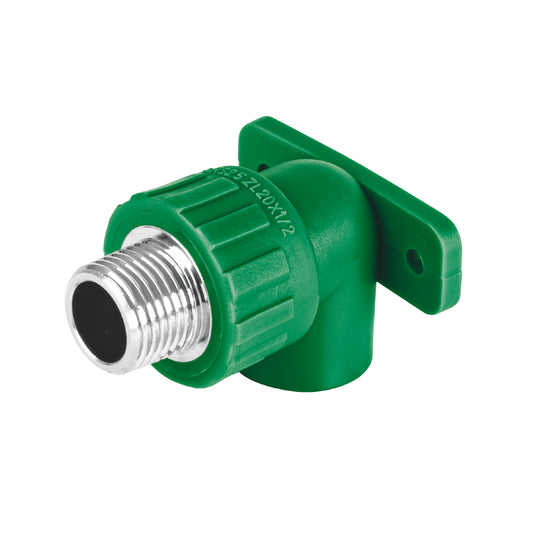 Codo oreja 90° PPR, 1/2', macho con inserto metálico, Foset Caja con 10, 45265