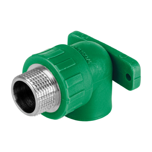 Codo oreja 90° PPR, 3/4', macho con inserto metálico, Foset Caja con 10, 45266