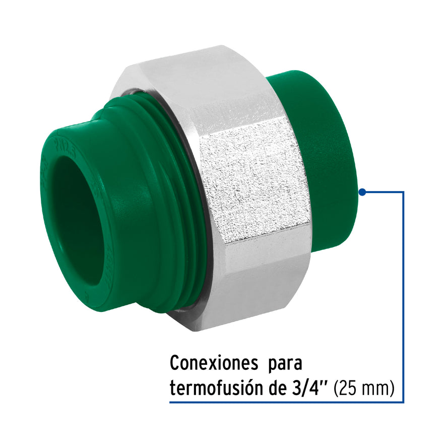 Tuerca unión PPR, tuerca latón, 3/4', Foset Caja con 10, 49811