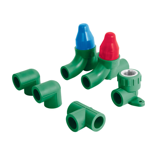 KIT PPR para instalación regadera, sin manerales, Foset Caja con 2, 46037