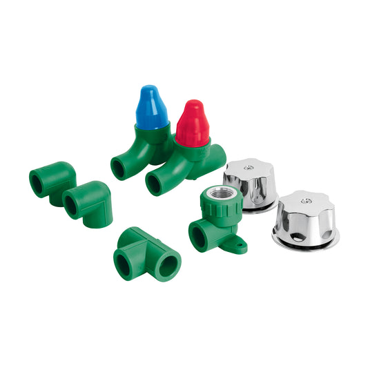 KIT PPR para instalación regadera, con manerales, Foset, 46035