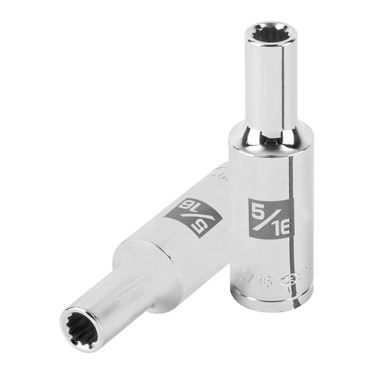 Dado largo de 5/16' 12 puntas, cuadro 1/2', Truper Caja con 6, 101001