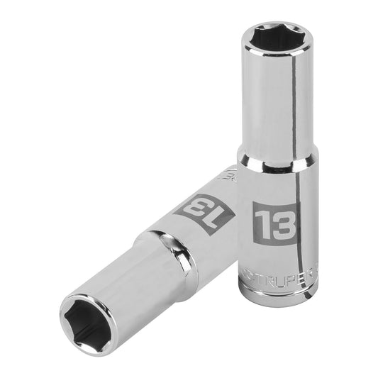 Dado largo de 13 mm, 6 puntas, cuadro 1/2', Truper Caja con 6, 13353