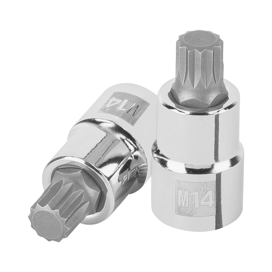 Dado punta corta bristol M14, cuadro 1/2', Truper Caja con 6, 101246