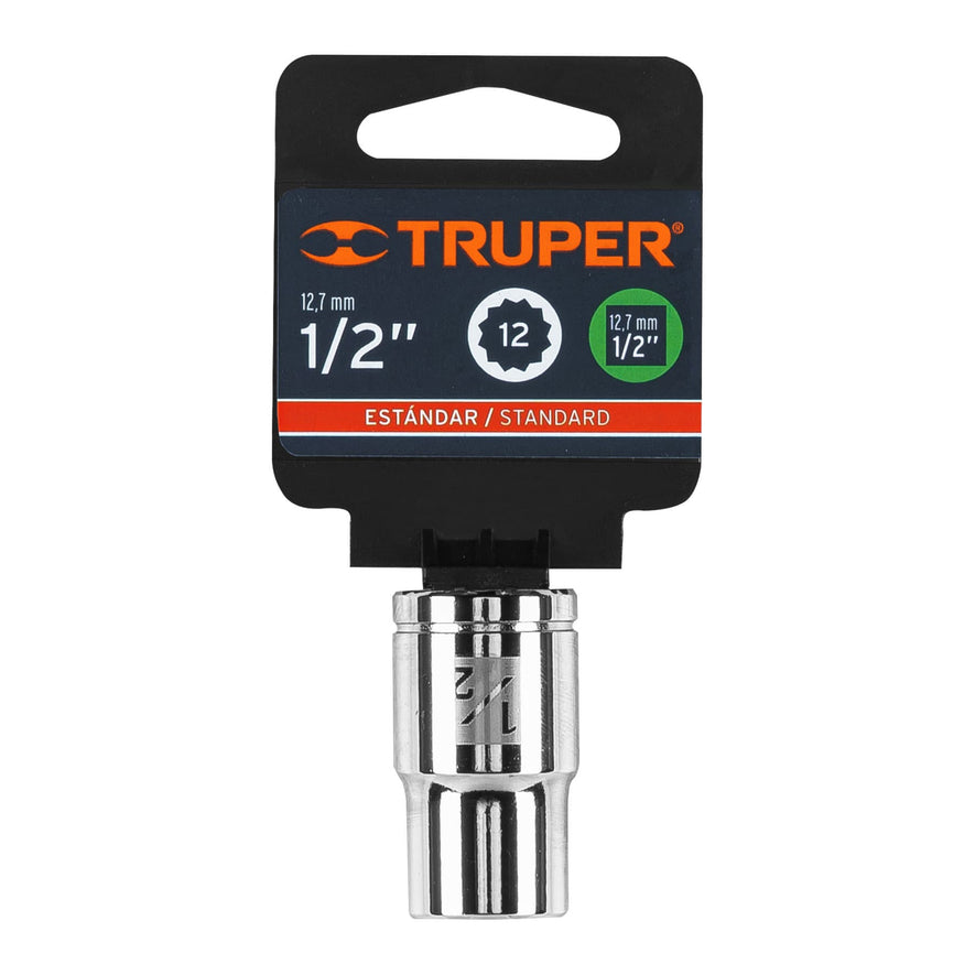 Dado de 1/2', 12 puntas, cuadro 1/2', Truper Caja con 6, 13302