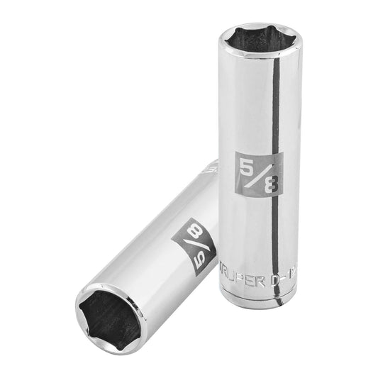 Dado largo de 5/8', 6 puntas, cuadro 1/2', Truper Caja con 6, 13327