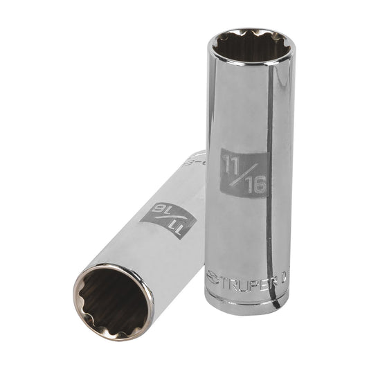 Dado largo de 11/16', 12 puntas, cuadro 1/2', Truper Caja con 6, 13363