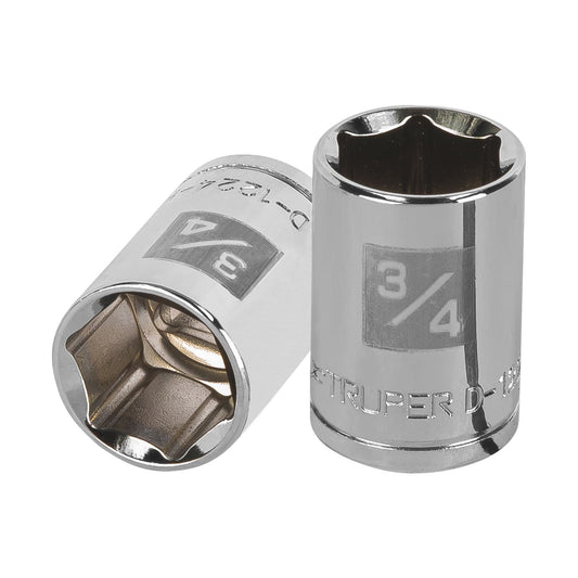 Dado de 3/4', 6 puntas, cuadro 1/2', Truper Caja con 6, 13236