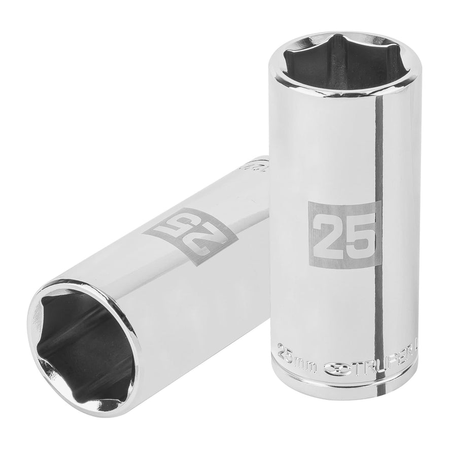 Dado largo de 25 mm, 6 puntas, cuadro 1/2', Truper Caja con 6, 101013