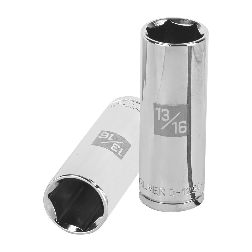 Dado largo de 13/16', 6 puntas, cuadro 1/2', Truper Caja con 6, 13330