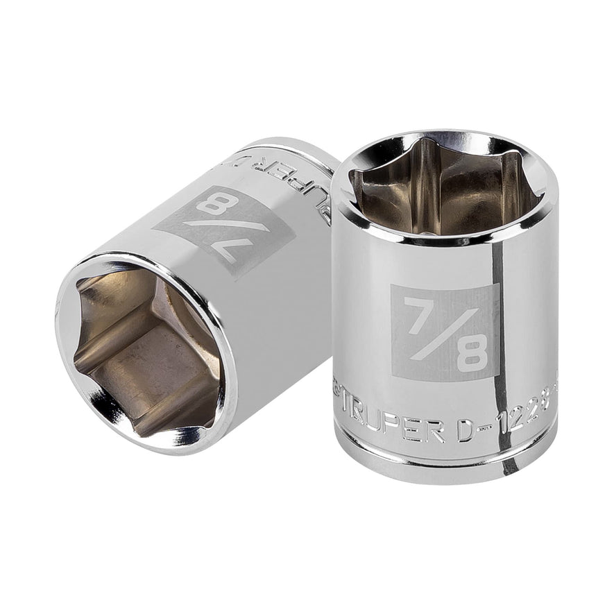 Dado de 7/8', 6 puntas, cuadro 1/2', Truper Caja con 6, 13238