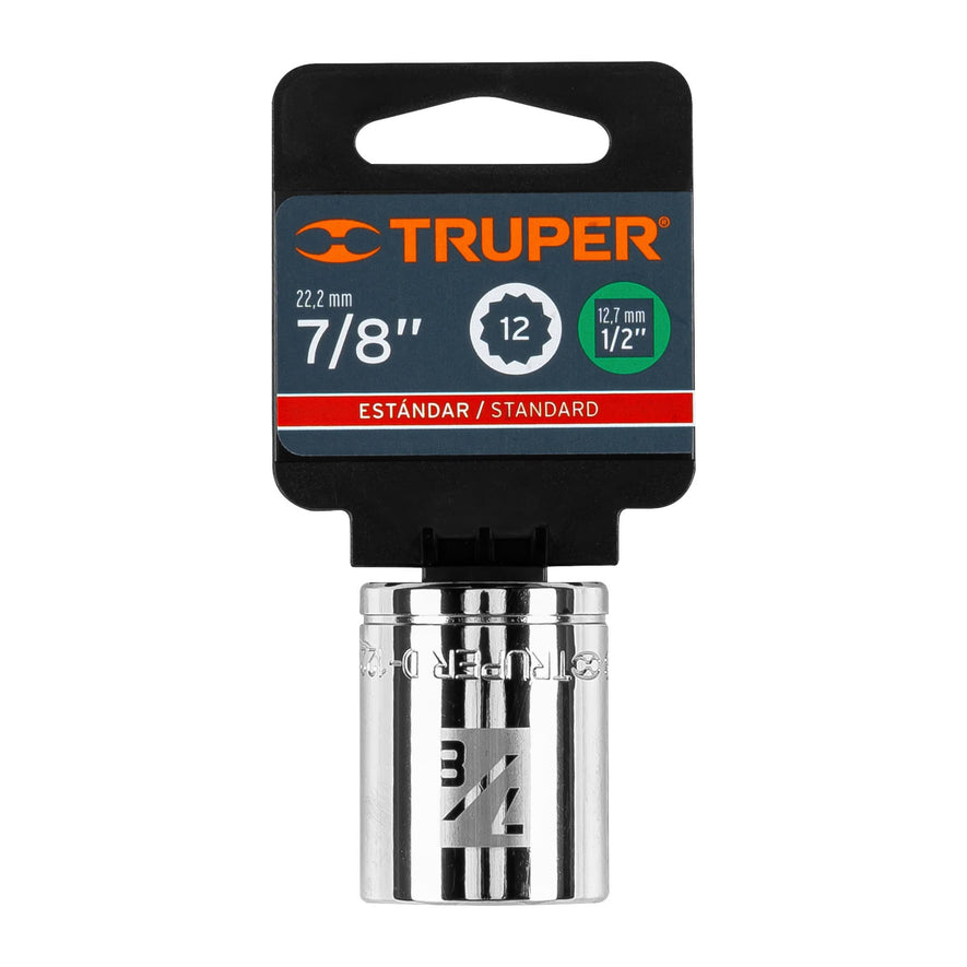 Dado de 7/8', 12 puntas, cuadro 1/2', Truper Caja con 6, 13308