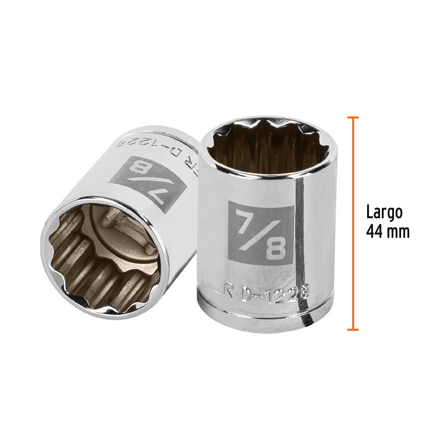 Dado de 7/8', 12 puntas, cuadro 1/2', Truper Caja con 6, 13308