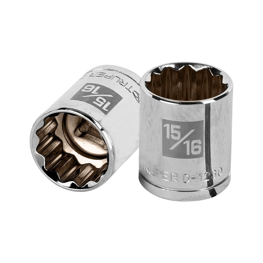 Dado de 15/16', 12 puntas, cuadro 1/2', Truper Caja con 6, 13309