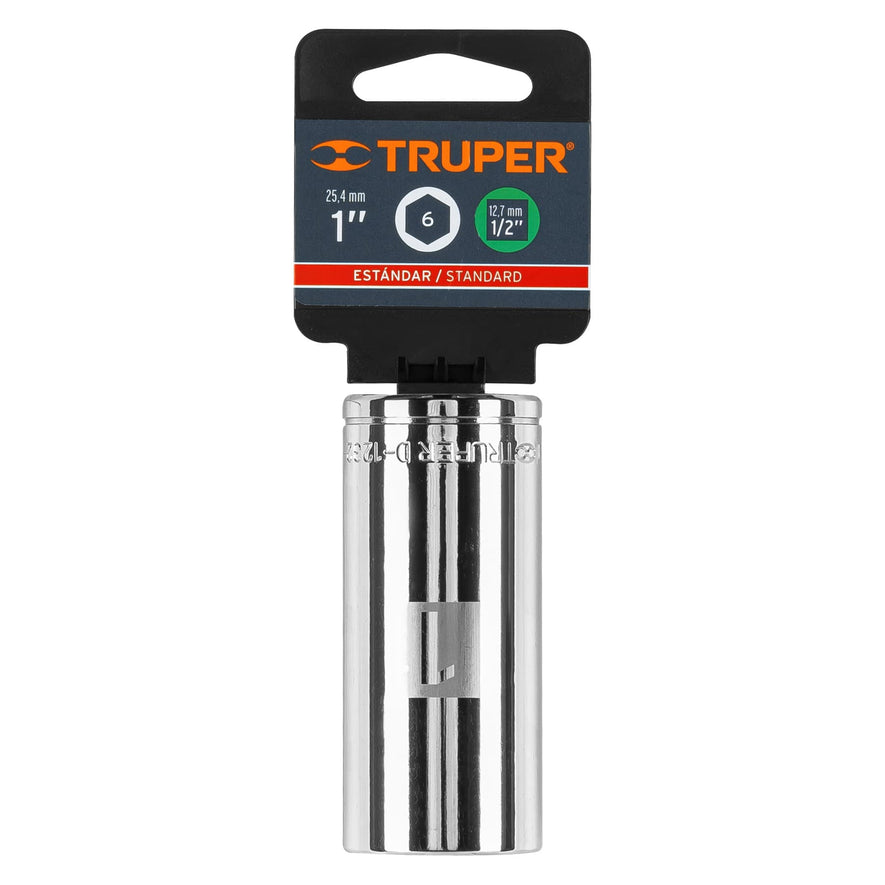 Dado largo de 1', 6 puntas, cuadro 1/2', Truper Caja con 6, 13333