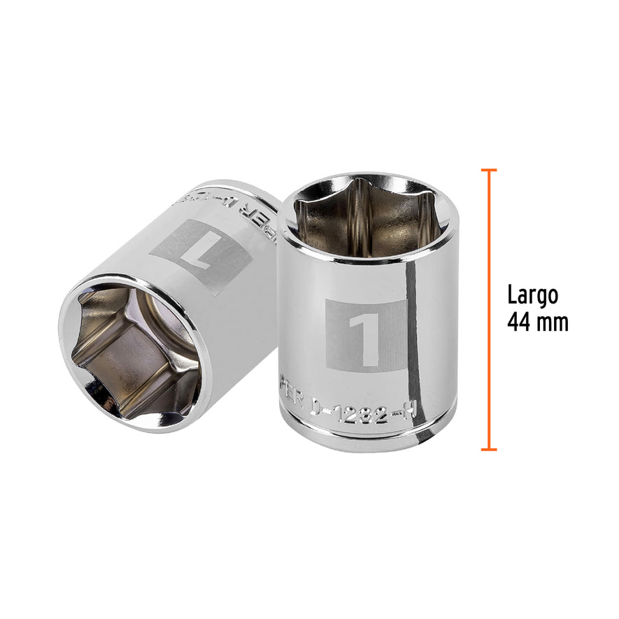 Dado de 1', 6 puntas, cuadro 1/2', Truper Caja con 6, 13240