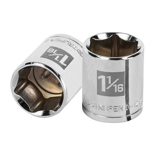 Dado de 1-1/16', 6 puntas, cuadro 1/2', Truper Caja con 6, 13241