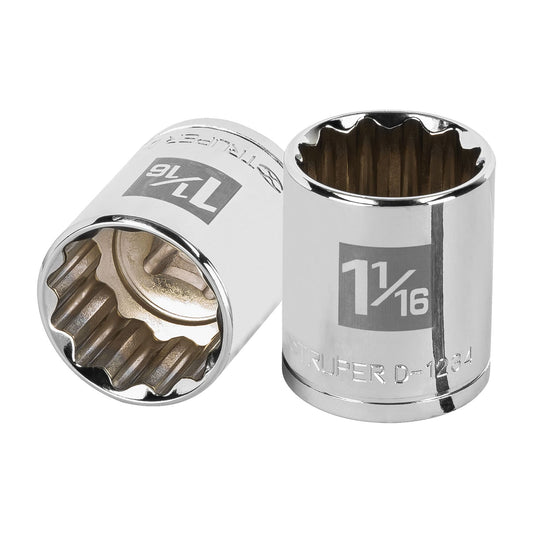 Dado de 1-1/16', 12 puntas, cuadro 1/2', Truper Caja con 6, 13311