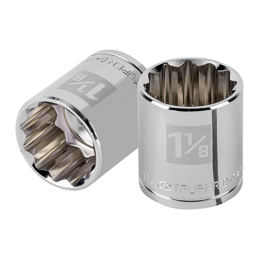 Dado de 1-1/8', 12 puntas, cuadro 1/2', Truper Caja con 6, 13312