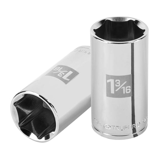 Dado largo de 1-3/16', 6 puntas, cuadro 1/2', Truper Caja con 6, 100999