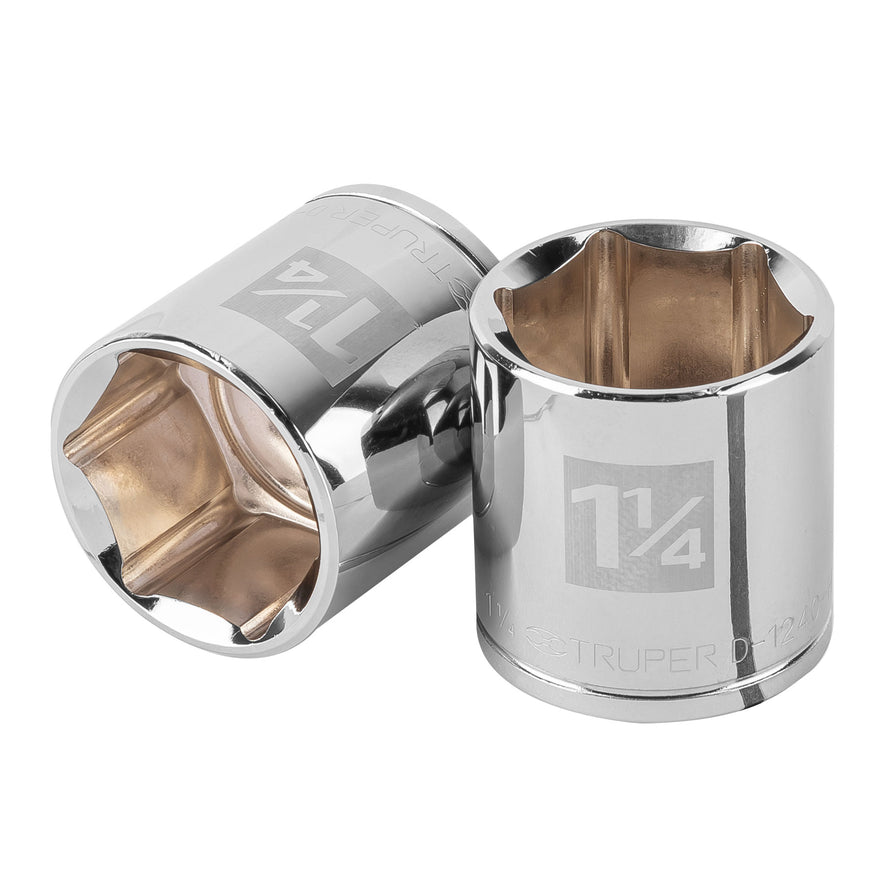 Dado de 1-1/4', 6 puntas, cuadro 1/2', Truper Caja con 6, 13244