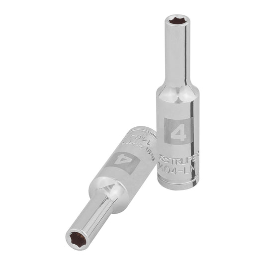 Dado largo de 4 mm, 6 puntas, cuadro 1/4', Truper Caja con 6, 100968