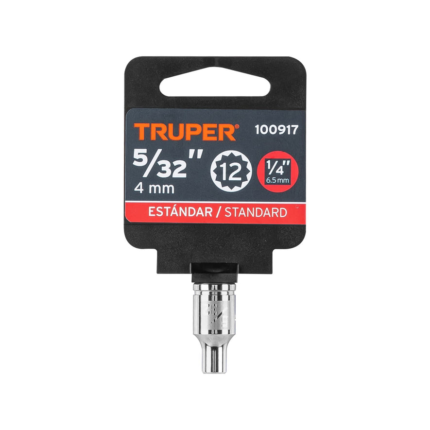 Dado de 5/32', 12 puntas, cuadro 1/4', Truper Caja con 6, 100917