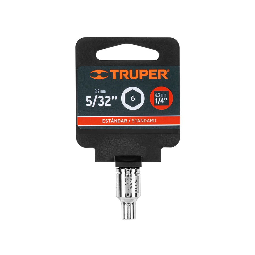 Dado de 5/32', 6 puntas, cuadro 1/4', Truper Caja con 6, 13153