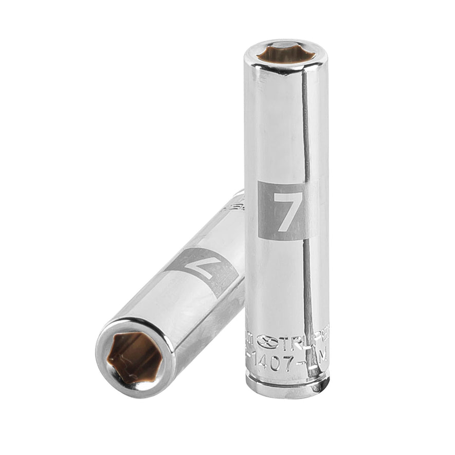 Dado largo de 7 mm, 6 puntas, cuadro 1/4', Truper Caja con 6, 13201