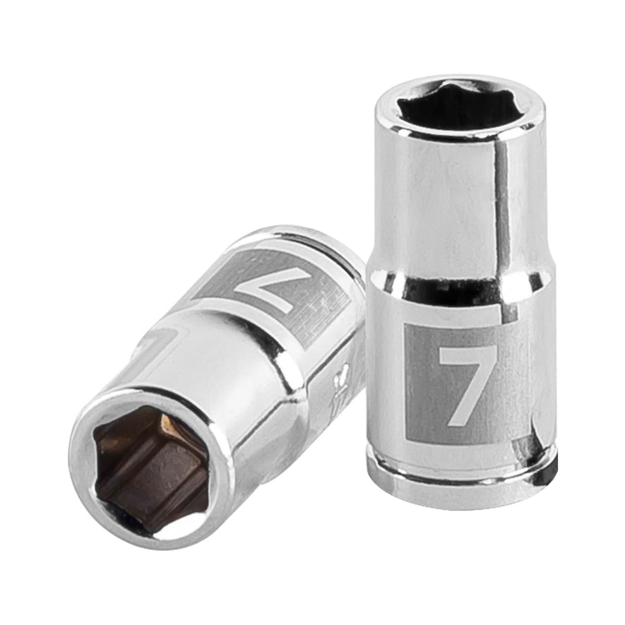 Dado de 7 mm, 6 puntas, cuadro 1/4', Truper Caja con 6, 13169