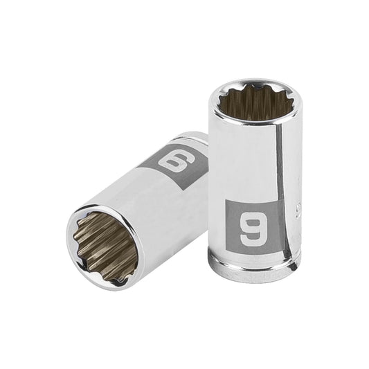 Dado de 9 mm, 12 puntas, cuadro 1/4', Truper Caja con 6, 100981