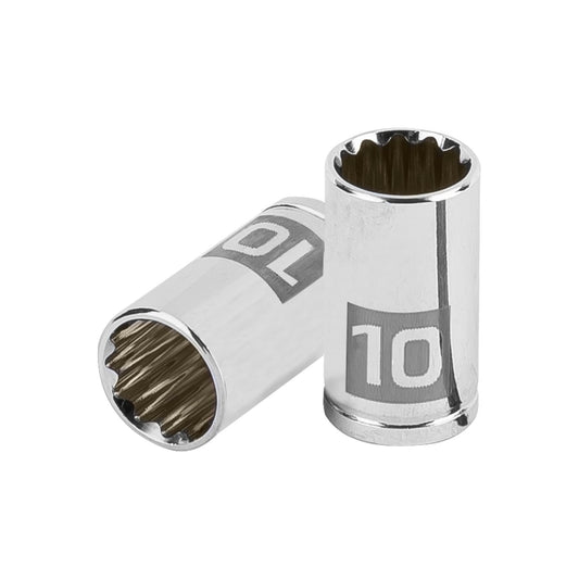 Dado de 10 mm, 12 puntas, cuadro 1/4', Truper Caja con 6, 100982