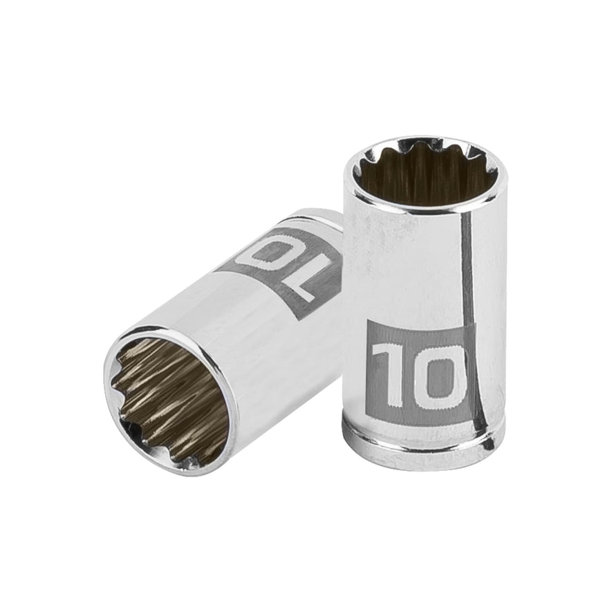 Dado de 10 mm, 12 puntas, cuadro 1/4', Truper Caja con 6, 100982