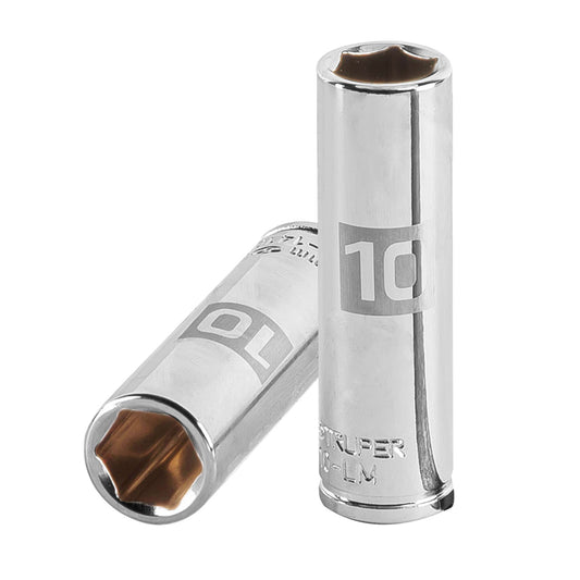 Dado largo de 10 mm, 6 puntas, cuadro 1/4', Truper Caja con 6, 13204