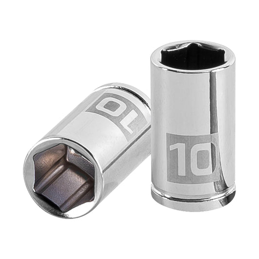 Dado de 10 mm, 6 puntas, cuadro 1/4', Truper Caja con 6, 13172