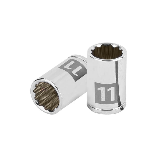 Dado de 11 mm, 12 puntas, cuadro 1/4', Truper Caja con 6, 100984