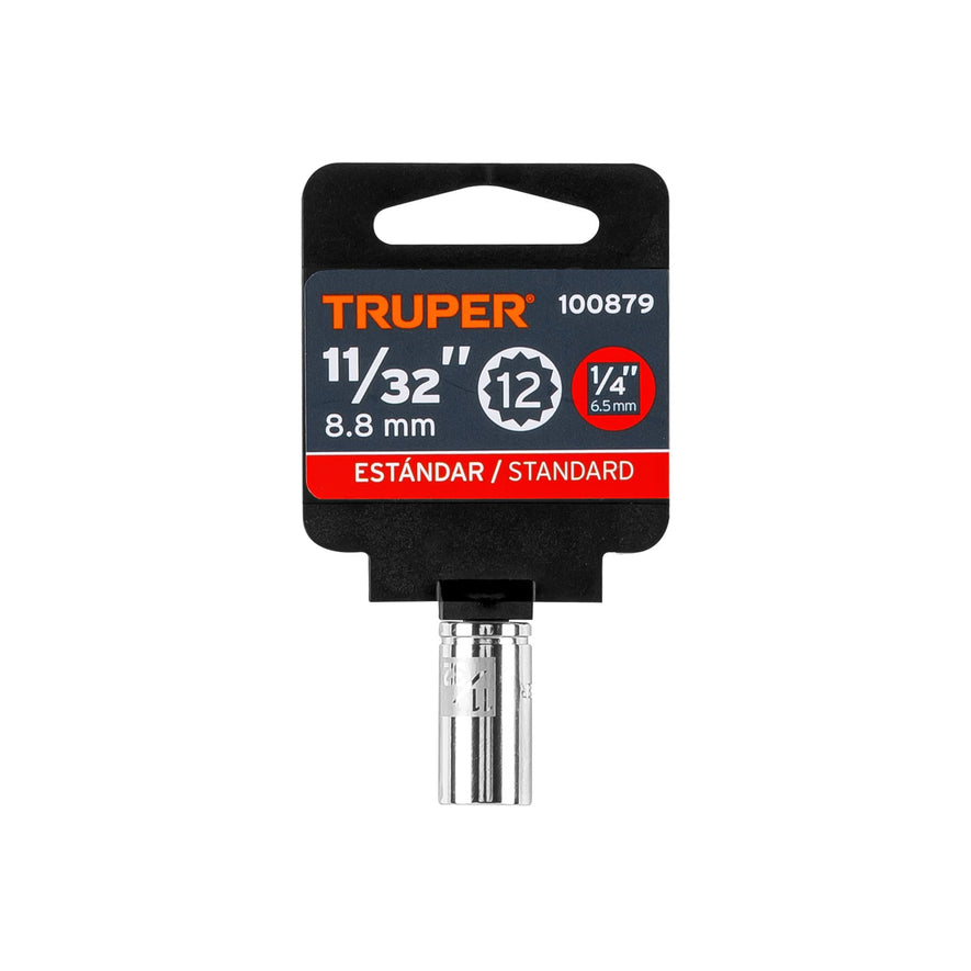 Dado de 11/32', 12 puntas, cuadro 1/4', Truper Caja con 6, 100879