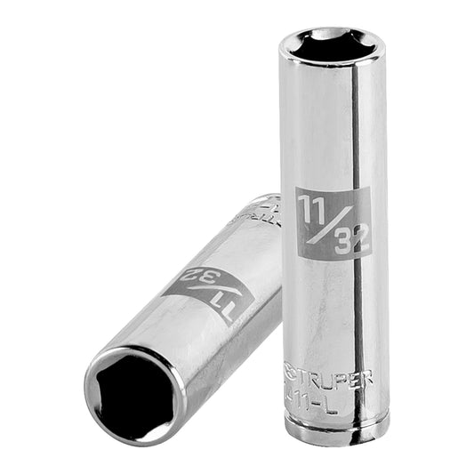 Dado largo de 11/32', 6 puntas, cuadro 1/4', Truper Caja con 6, 13185