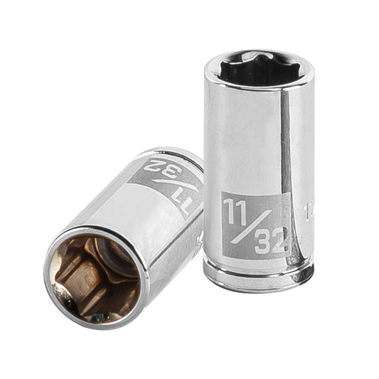 Dado de 11/32', 6 puntas, cuadro 1/4', Truper Caja con 6, 13159