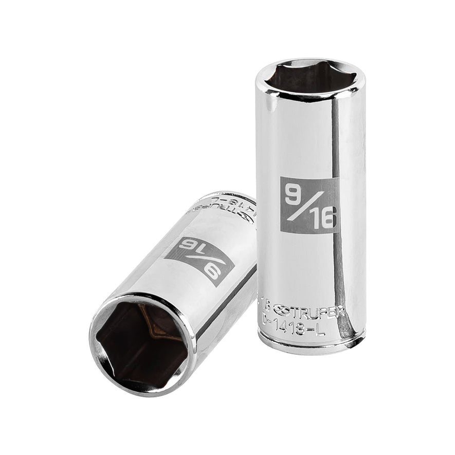 Dado largo de 9/16', 6 puntas, cuadro 1/4', Truper Caja con 6, 13189