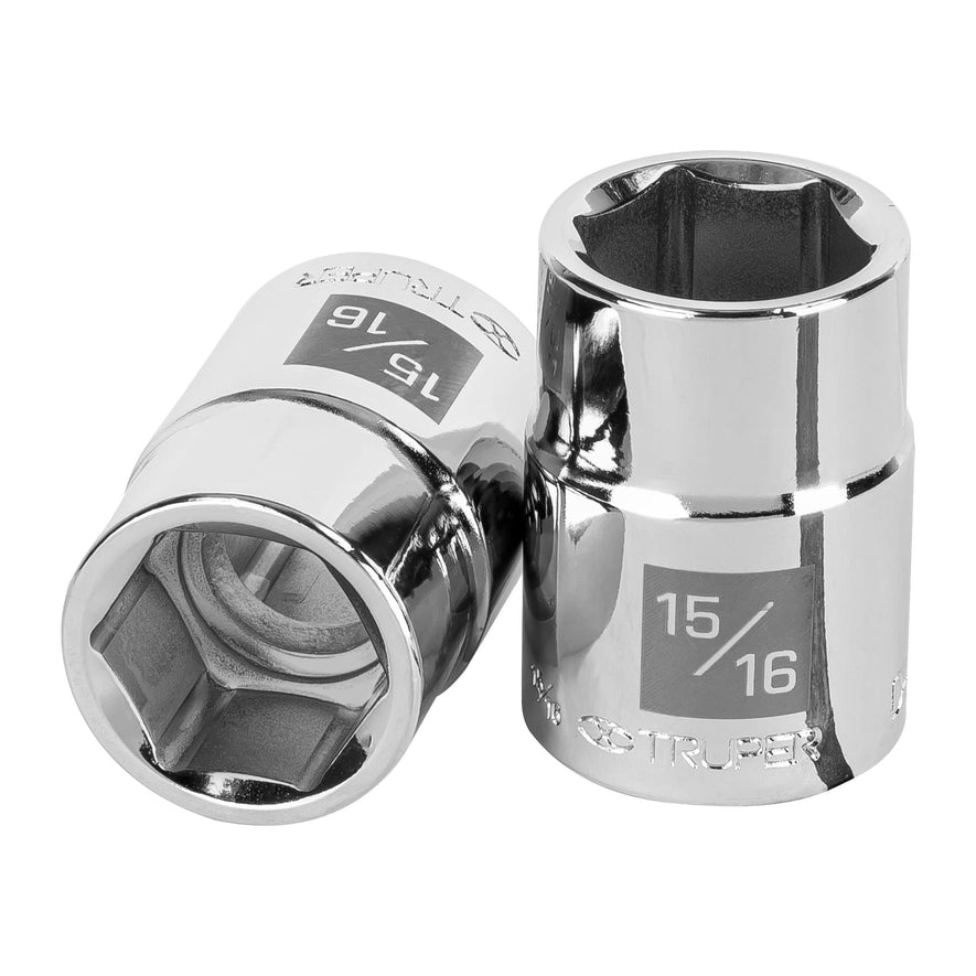 Dado de 15/16', 6 puntas, cuadro 3/4', Truper Caja con 3, 13823