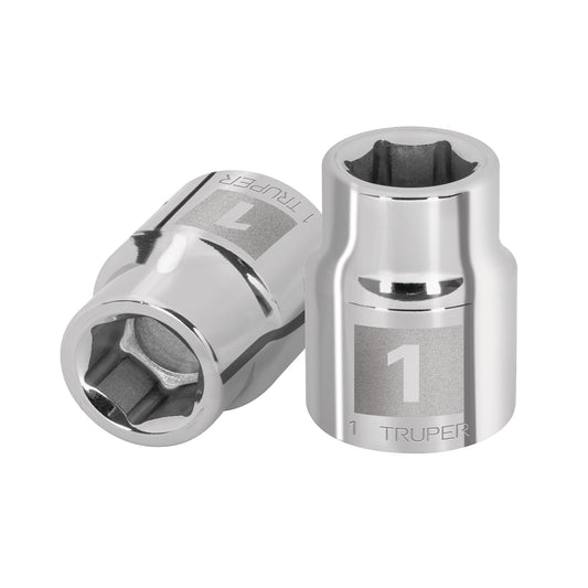 Dado de 1', 6 puntas, cuadro 3/4', Truper Caja con 3, 101016