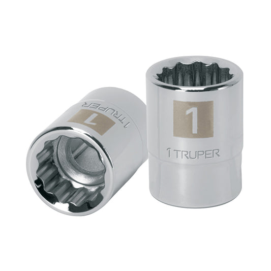 Dado de 1', 12 puntas, cuadro 3/4', Truper Caja con 3, 13854