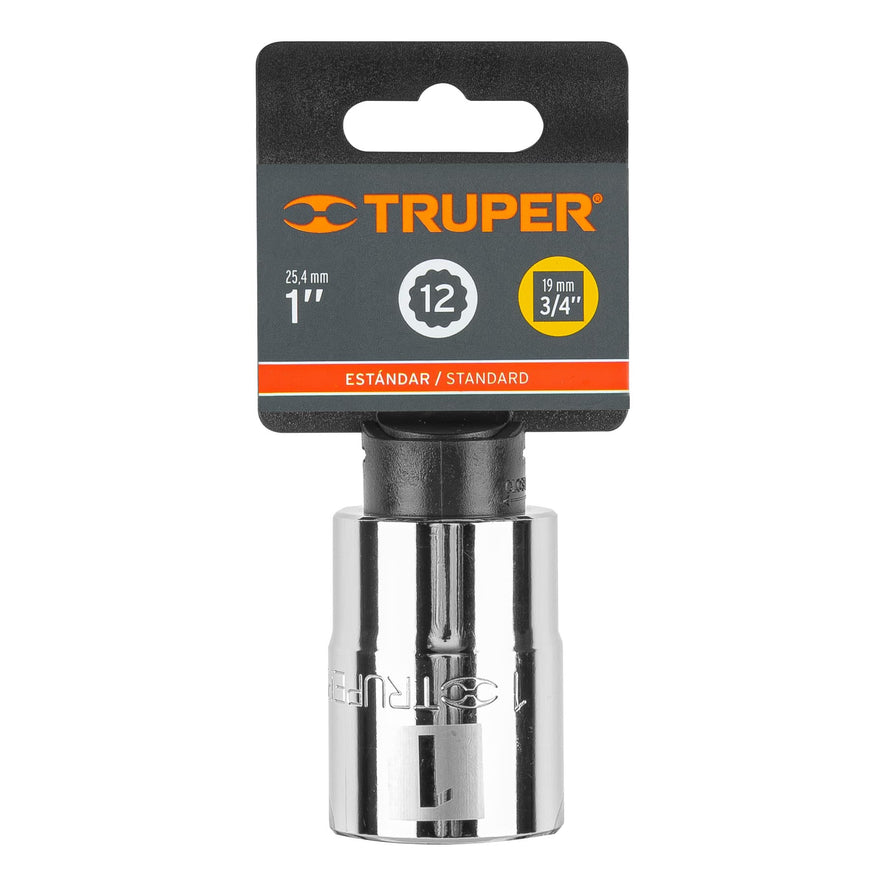 Dado de 1', 12 puntas, cuadro 3/4', Truper Caja con 3, 13854